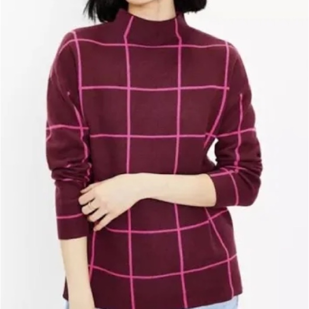NWT Loft Window Panel Mockneck Tunic